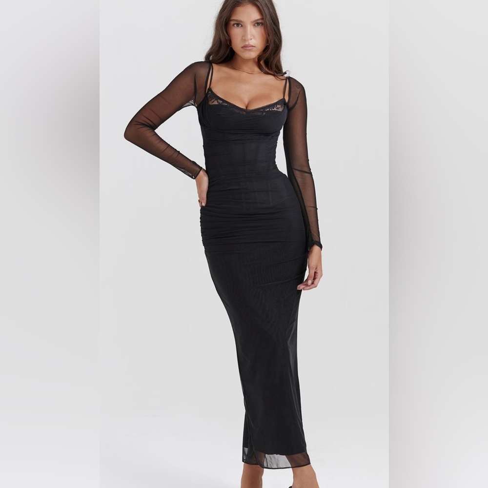 Katarina black maxi dress HOUSE OF CB